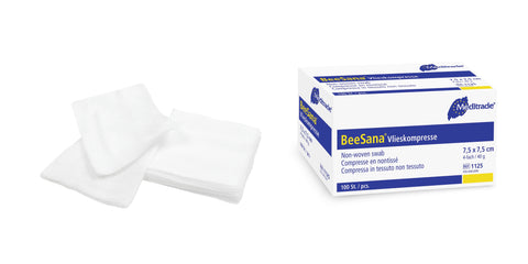 BeeSana® Vlieskompresse, unsteril, 6-fach, 30 g, 7,5 x 7,5 cm Meditrade
