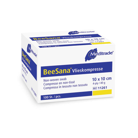 BeeSana® Vlieskompresse, unsteril, 4-fach, 40 g, 5 x 5 cm Meditrade
