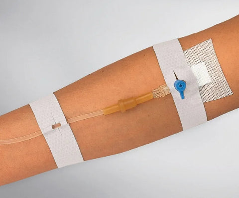 Curafix i.v. classic Kanülenfixierpflaster aus Gewebe - 20 Stück, geschlitzt Lohmann & Rauscher