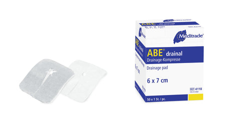 ABE® drainal , 6 x 7 cm, steril Meditrade