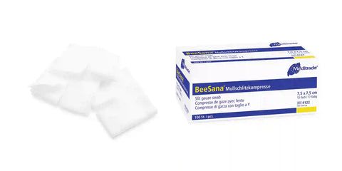 BeeSana® Mullschlitzkompresse, unsteril, 8-fach, versch. Gr. Meditrade