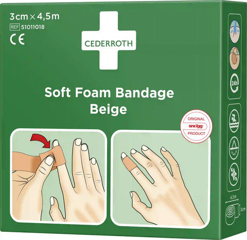 Cederroth Soft Foam Pflasterverband Beige 3 cm x 4.5 m Cederroth