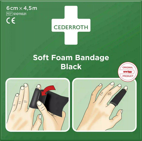 Cederroth Soft Foam Pflasterverband Schwarz 6 cm x 4.5 m Cederroth