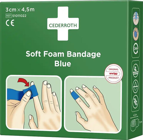 Cederroth Soft Foam Pflasterverband Blau 3 cm x 4.5 m