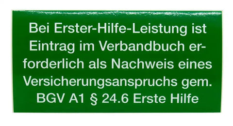 Aufkleber Eintrag Verbandbuch 10 x 5cm Cederroth