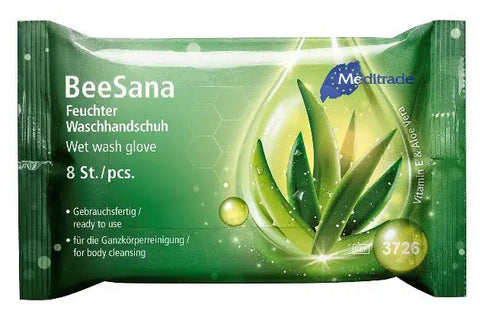 Waschhandschuh feucht BeeSana 8 Stück Meditrade
