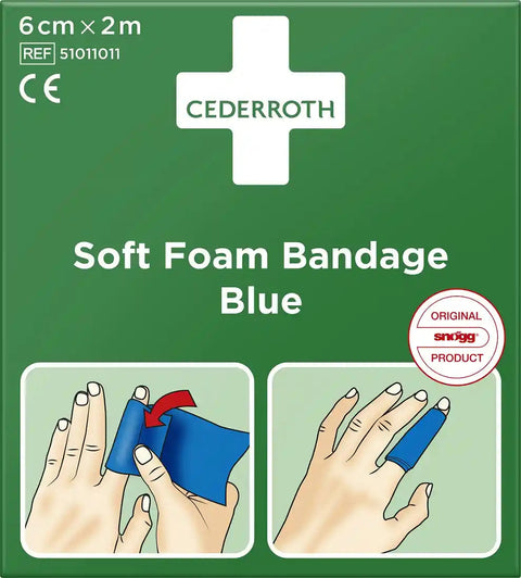 Cederroth Soft Foam Pflasterverband Blau 6 cm x 2 m Cederroth