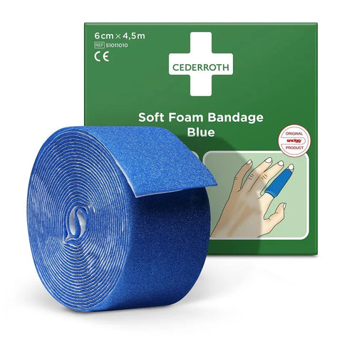 Cederroth Soft Foam Pflasterverband Blau 6 cm x 4,5 m Cederroth