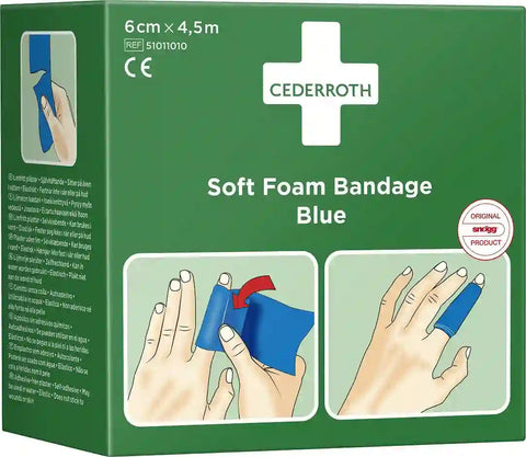 Cederroth Soft Foam Pflasterverband Blau 6 cm x 4,5 m Cederroth