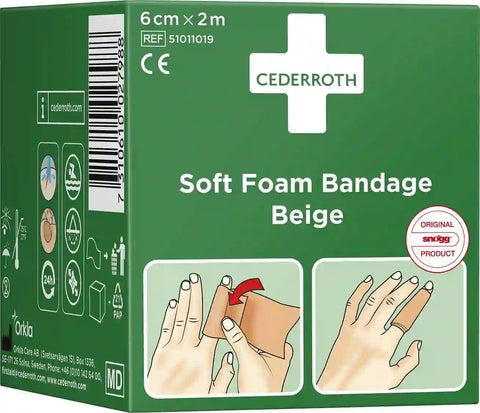 Cederroth Soft Foam Wundpflaster Beige 6 cm x 2 m Cederroth