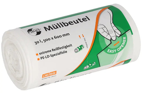 Deiss FIRST PLUS Müllbeutel aus LDPE, 1A-Material 30 L Deiss