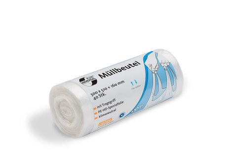 Deiss UNIVERSAL PLUS Klimaneutral Müllbeutel aus HDPE 30L, Mit Tragegriff Deiss