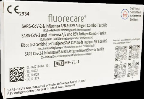 fluorecare Influenza A+B & Covid-19 & RSV Antigen Selbsttest (MHD08/25)