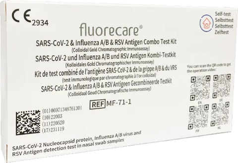 fluorecare Influenza A+B & Covid-19 & RSV Antigen Selbsttest (MHD08/25) Fluorecare