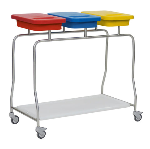 Abfallsammler „Kompakt“ Edelstahl-Abfallsammler 3-fach Novocal