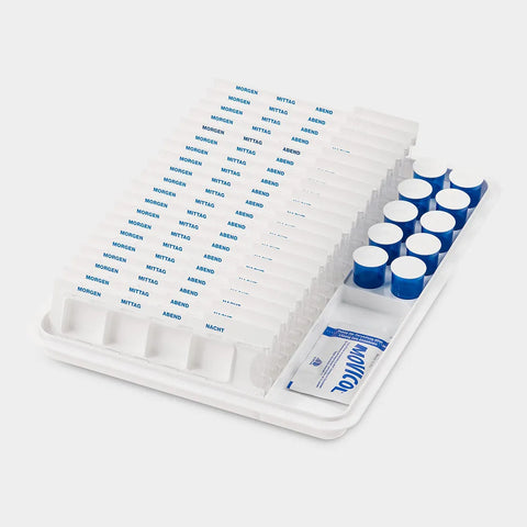 mevipas Dispenser-/Becher-Tablett 20D+10B Schwarz Pflegesysteme