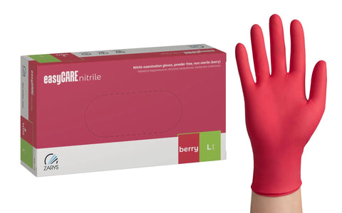easyCARE nitrile exam gloves, powder-free, berry pink ZARYS Internationale Group