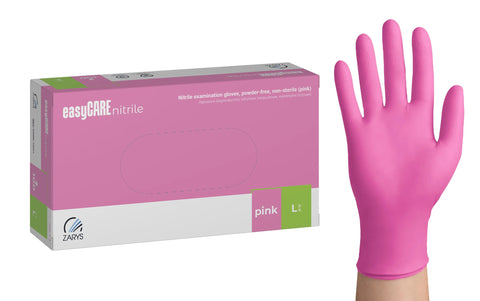 easyCARE nitrile exam gloves, powder-free, unsteril pink ZARYS Internationale Group