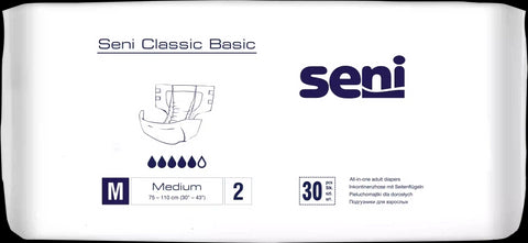 Seni Classic Basic atmungsaktive Inkontinenzhosen Medium 30 Stück