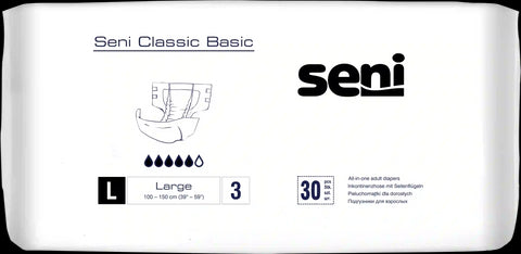 Seni Classic Basic atmungsaktive Inkontinenzhosen Large 30 Stück