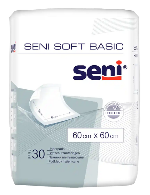 Seni Soft Basic Bettschutzunterlage 60cm x 60cm / 30 Stück Seni