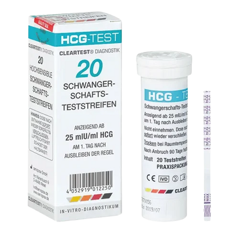 Cleartest HCG Schwangerschaftsteststreifen servoprax