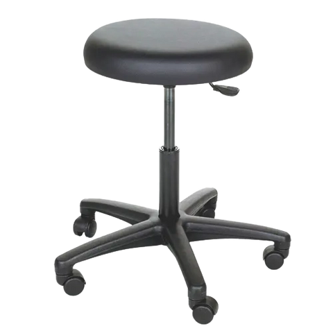 Drehrollhocker stufenlos verstellb. schwarzer Kunstlederbezug servoprax