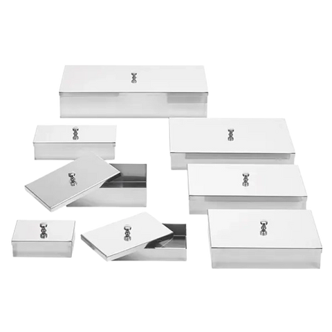 Instrumentenschalen mit Kopfdeckel aus Edelstahl servoprax