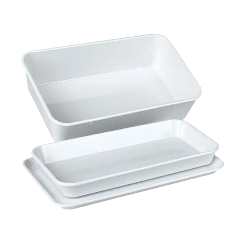 Instrumententabletts aus weißem Melaninharz servoprax