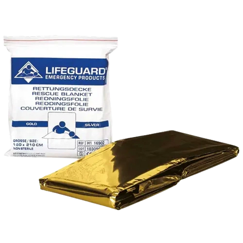 Rettungsdecke gold-silber 160x210cm für sofortigen Kälte-/Hitzeschutz servoprax
