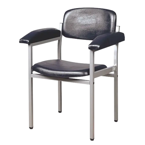 Untersuchungs- u. Blutentnahmestuhl Classic schwarz, Gestell RAL 9007 servoprax