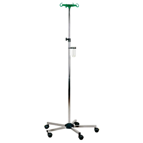 Infusionsständer mit 5-fach Metallfuß AP 1 und Metallkreuz, verchromt servoprax