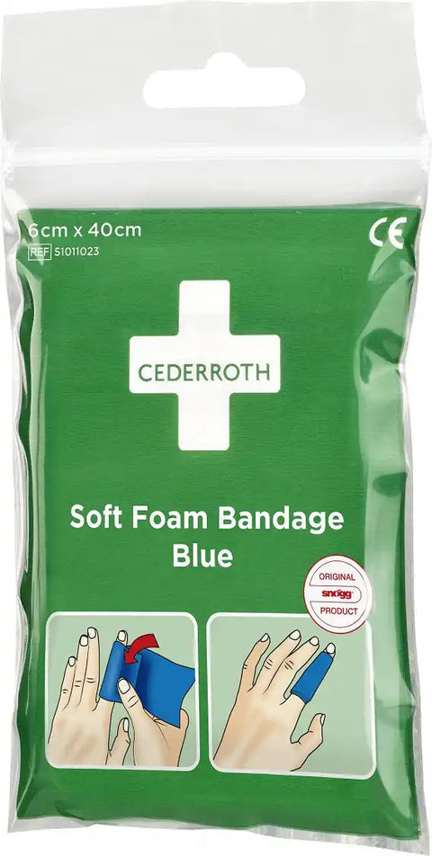 Soft Foam Pflasterverband Blau –Taschen Größe 6 x 40 cm Cederroth