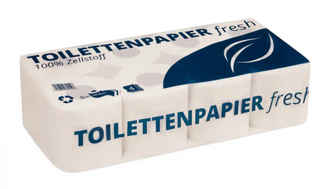 Toilettenpapier Kleinrolle, 4-lagig, 150 Blatt, Zellulose