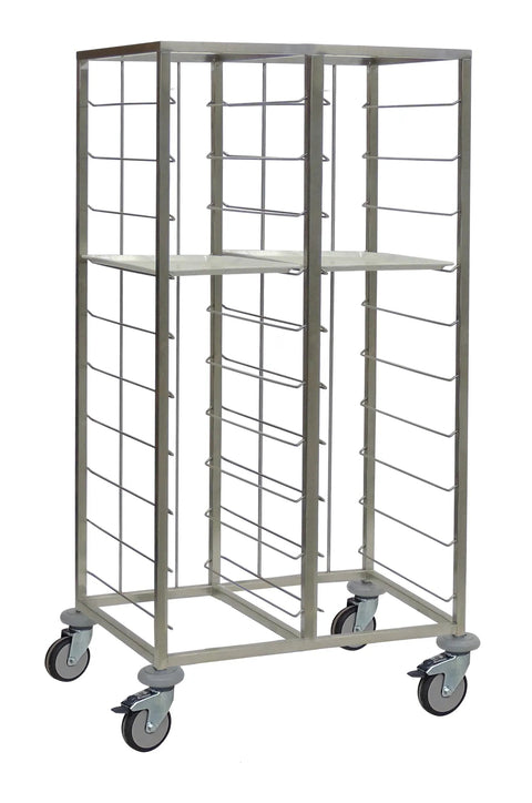 Tablettwagen, 2-reihig aus Edelstahl Novocal