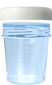 Becher 100ml mit Verschluss AP 5x50 mit Graduierung, PP Sarstedt