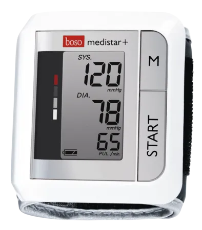 Boso medistar + das Handgelenk-Blutdruckmessgerät Bosch + Sohn
