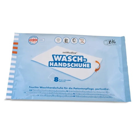 Feuchte Einmal-Waschhandschuhe, weiss ZVG